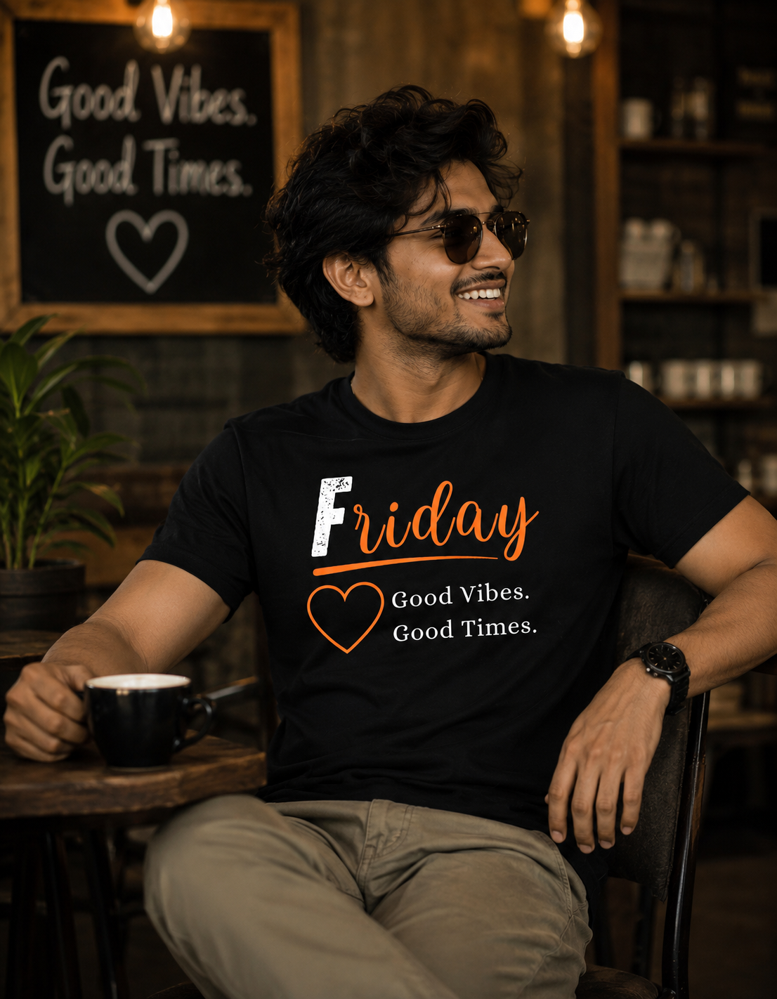 Friday Motivation Graphic Printed T-Shirt | Unisex Black PollyCotton Blend Round Neck Tee (Copy)