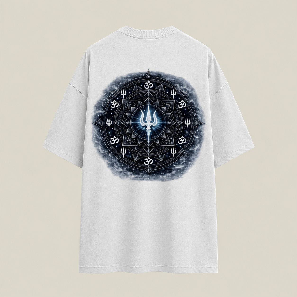 Mahadev Trishul Front & Back Printed T-Shirt – Spiritual Shiva Graphic Tee, Premium PollyCotton Unisex regulars Streetwear, Black Round Neck Devotional T-Shirt