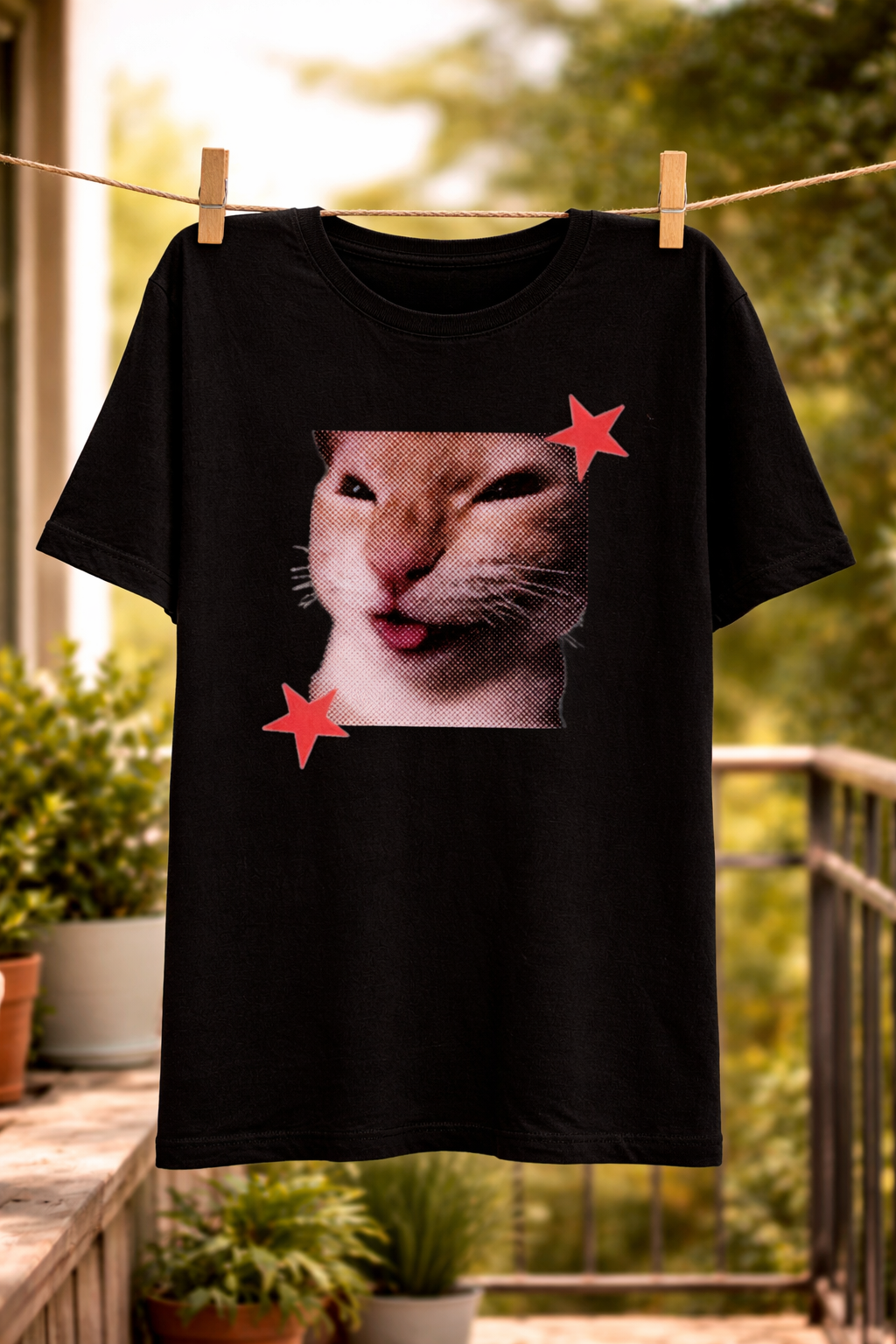 Funny Cat Graphic Printed Black T-Shirt for Men & Women – Cute Meme Cat Face Design Round Neck Half Sleeves Casual Streetwear Unisex Tee