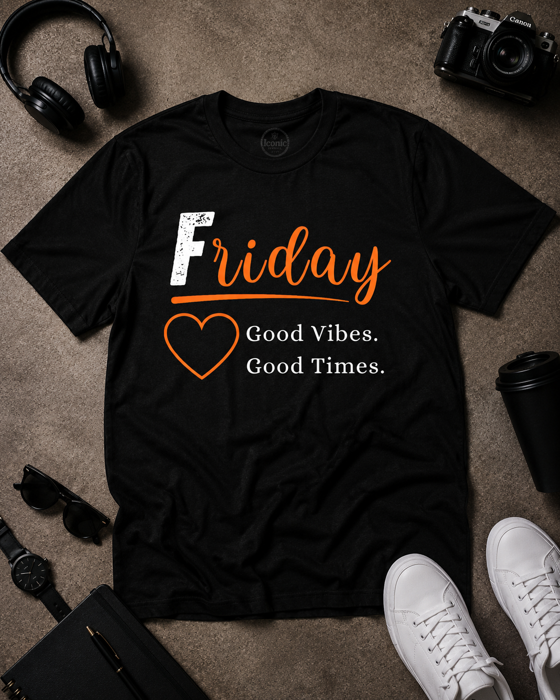 Friday  Motivation Graphic Printed T-Shirt | Unisex Black PollyCotton Blend Round Neck Tee (Copy)