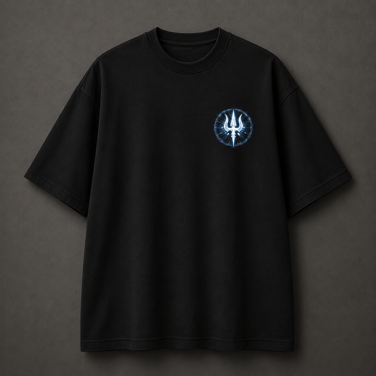 Mahadev Trishul Front & Back Printed T-Shirt – Spiritual Shiva Graphic Tee, Premium PollyCotton Unisex regulars Streetwear, Black Round Neck Devotional T-Shirt