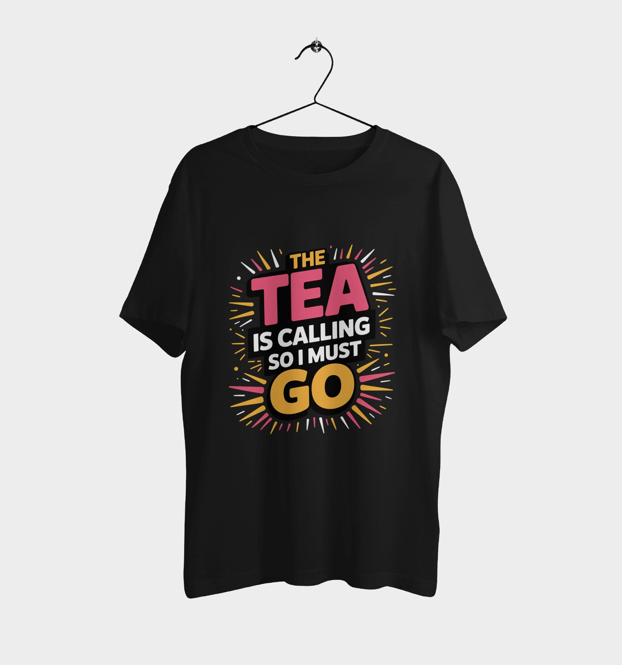 The Tea is Calling  Typographic Printed T Shirt | Premium Round Neck Sleeveless T-Shirt for Active Lifestyles - Breathable and Moisture-Wickingig 3